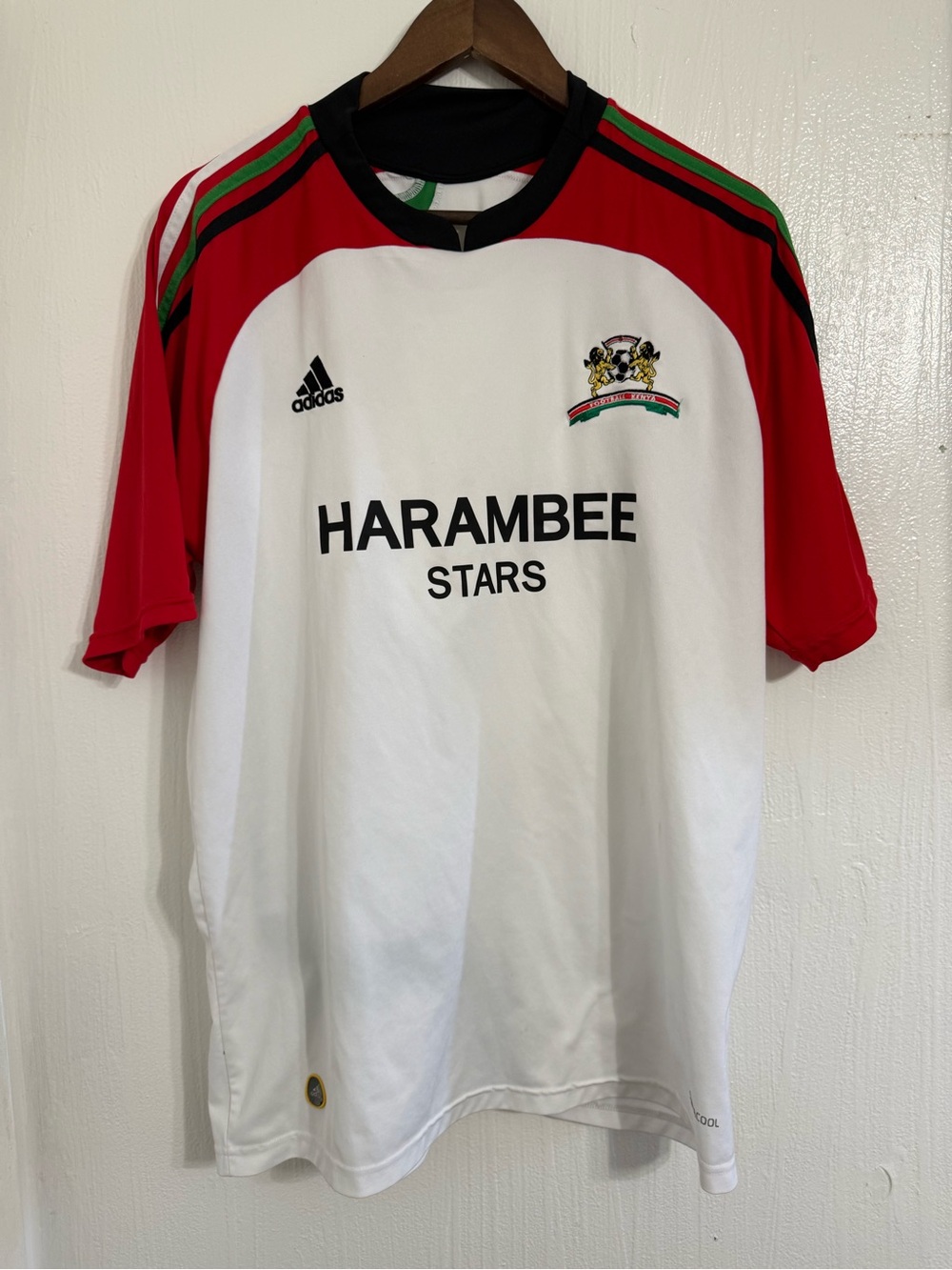 Adidas Kenya Football Harambee Stars White Jersey Size Large Climacool